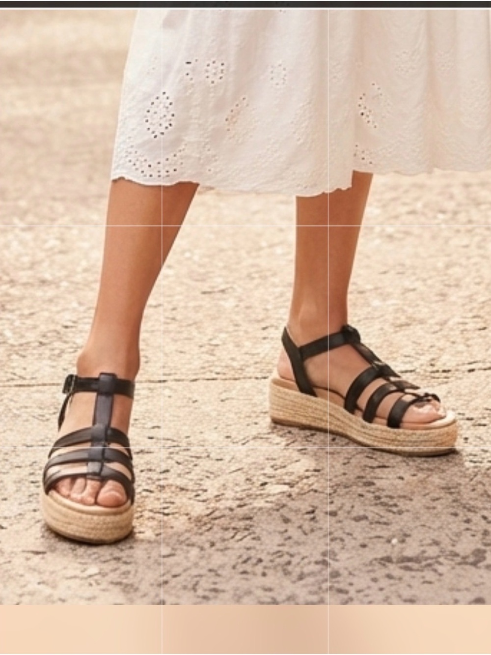 Sun + Stone Black Espadrille Wedge Sandals